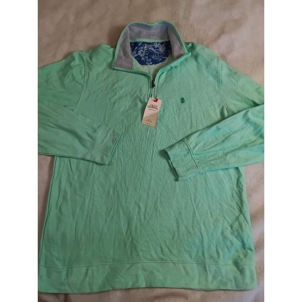IZOD Mens Saltwater Relaxed Classics Quarter-Zip Pullover Sweatshirt Large